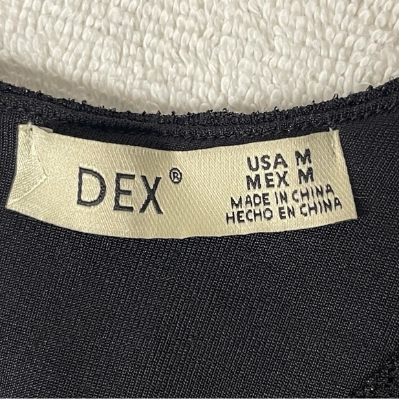 Dex Black Metallic Dress with Draped Overlay - Picture 5 of 6